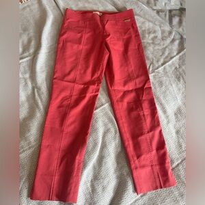 Tory Burch Vibrant Coral Pink Callie Skinny Pants Size 2